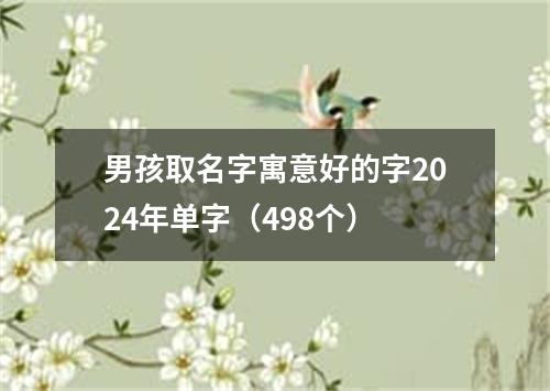 男孩取名字寓意好的字2024年单字（498个）