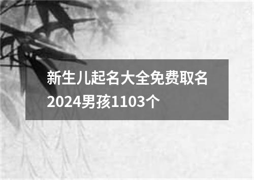 新生儿起名大全免费取名2024男孩1103个