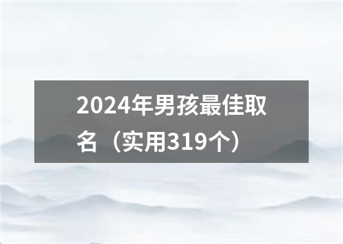 2024年男孩最佳取名（实用319个）