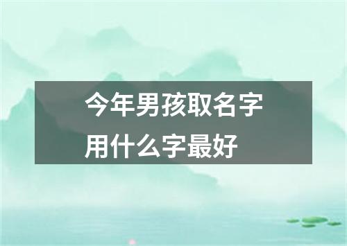 今年男孩取名字用什么字最好