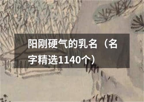 阳刚硬气的乳名（名字精选1140个）