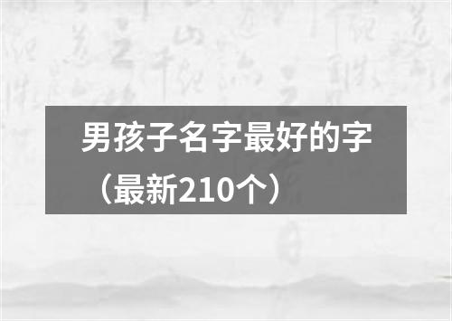 男孩子名字最好的字（最新210个）