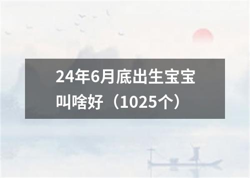 24年6月底出生宝宝叫啥好（1025个）