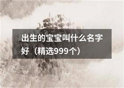 出生的宝宝叫什么名字好（精选999个）