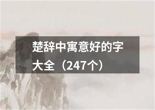 楚辞中寓意好的字大全（247个）