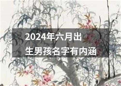 2024年六月出生男孩名字有内涵