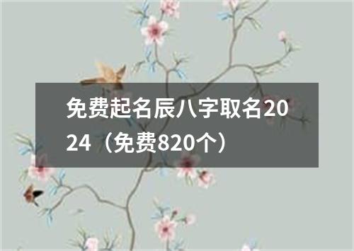 免费起名辰八字取名2024（免费820个）