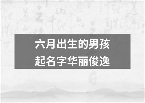 六月出生的男孩起名字华丽俊逸