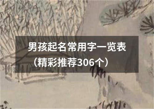 男孩起名常用字一览表（精彩推荐306个）