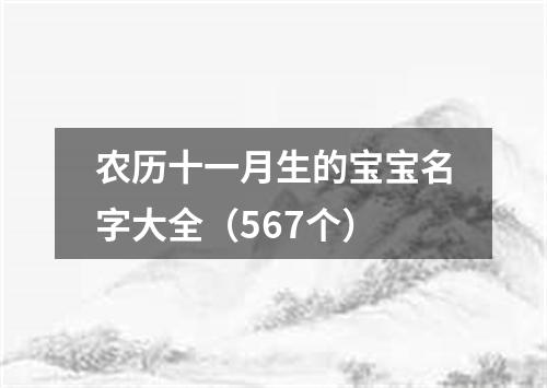 农历十一月生的宝宝名字大全（567个）