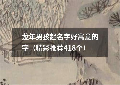 龙年男孩起名字好寓意的字（精彩推荐418个）