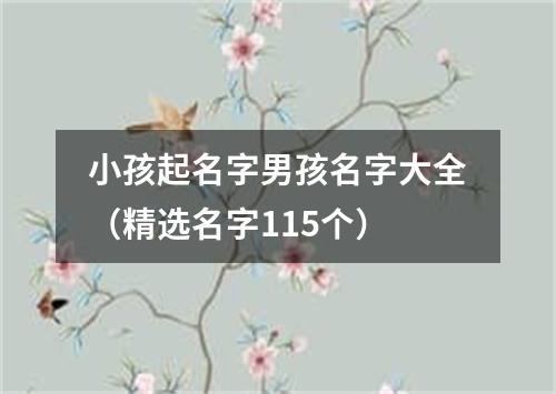 小孩起名字男孩名字大全（精选名字115个）