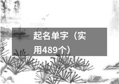 起名单字（实用489个）