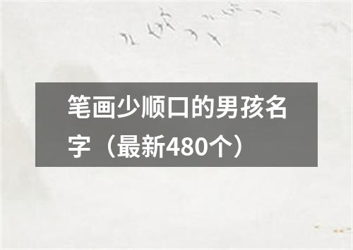 笔画少顺口的男孩名字（最新480个）