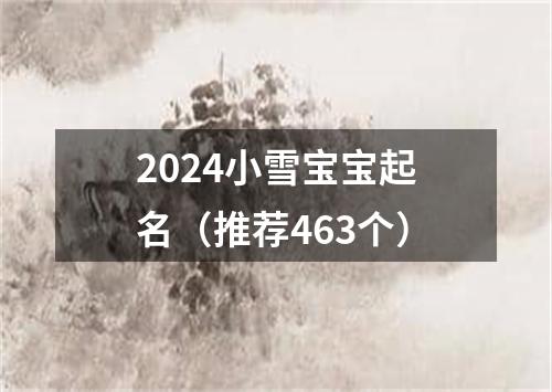 2024小雪宝宝起名（推荐463个）