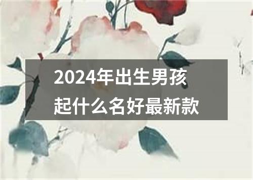 2024年出生男孩起什么名好最新款