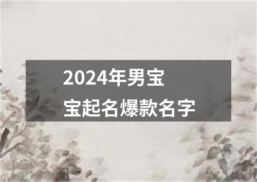 2024年男宝宝起名爆款名字