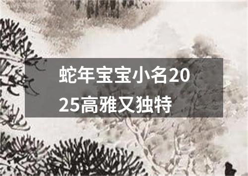 蛇年宝宝小名2025高雅又独特