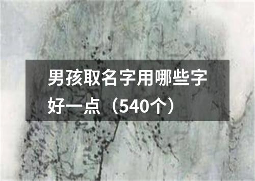 男孩取名字用哪些字好一点（540个）