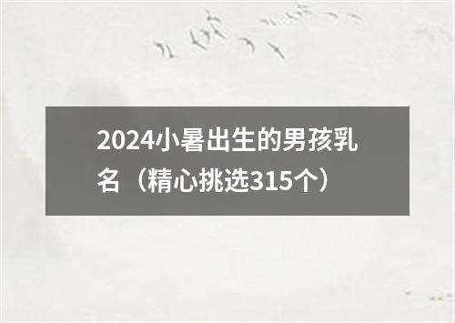 2024小暑出生的男孩乳名（精心挑选315个）