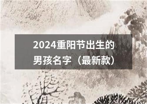 2024重阳节出生的男孩名字（最新款）