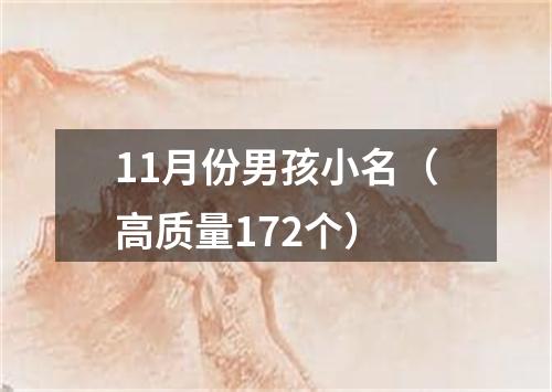 11月份男孩小名（高质量172个）