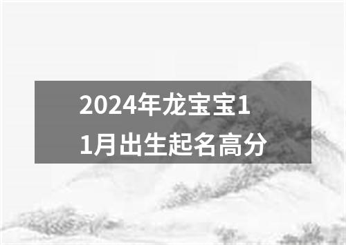 2024年龙宝宝11月出生起名高分