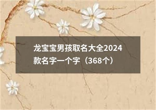 龙宝宝男孩取名大全2024款名字一个字（368个）