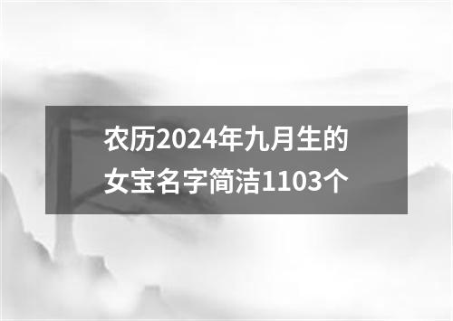 农历2024年九月生的女宝名字简洁1103个