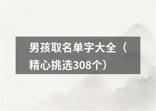 男孩取名单字大全（精心挑选308个）