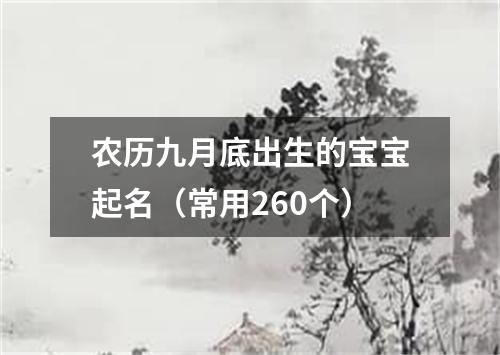 农历九月底出生的宝宝起名（常用260个）