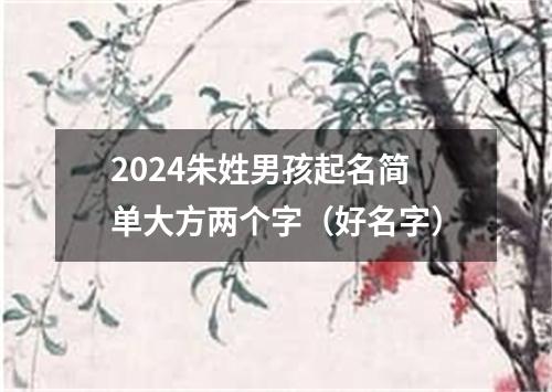 2024朱姓男孩起名简单大方两个字（好名字）