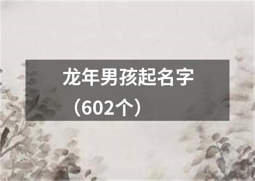 龙年男孩起名字（602个）