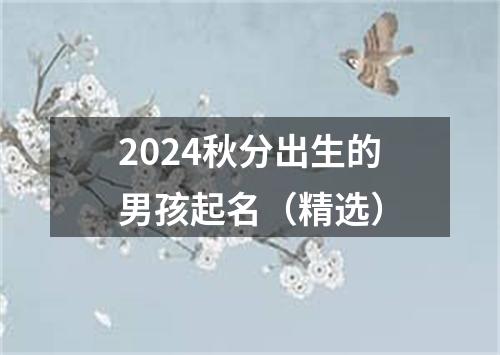 2024秋分出生的男孩起名（精选）