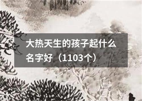 大热天生的孩子起什么名字好（1103个）