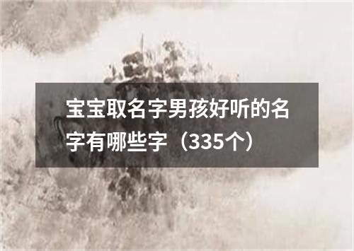 宝宝取名字男孩好听的名字有哪些字（335个）