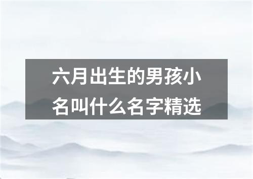 六月出生的男孩小名叫什么名字精选