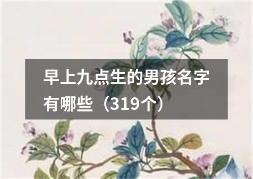 早上九点生的男孩名字有哪些（319个）