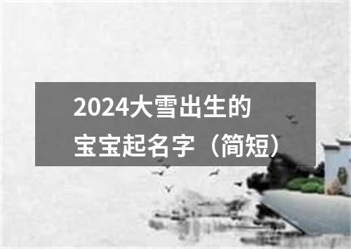 2024大雪出生的宝宝起名字（简短）