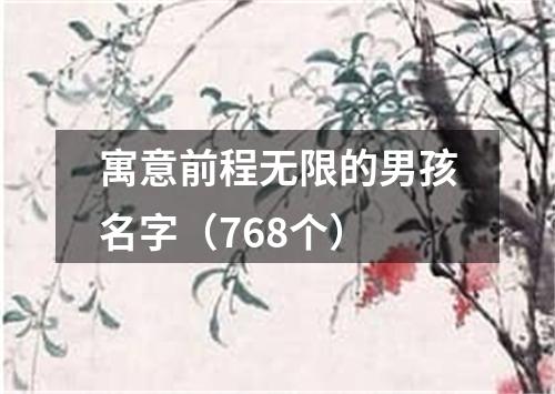 寓意前程无限的男孩名字（768个）