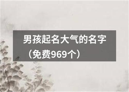 男孩起名大气的名字（免费969个）