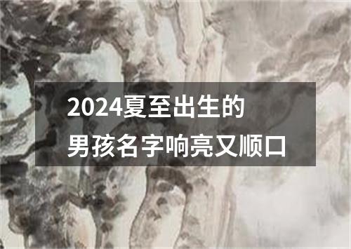 2024夏至出生的男孩名字响亮又顺口