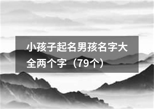 小孩子起名男孩名字大全两个字（79个）