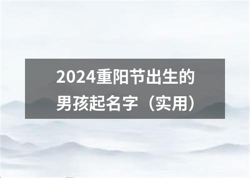 2024重阳节出生的男孩起名字（实用）