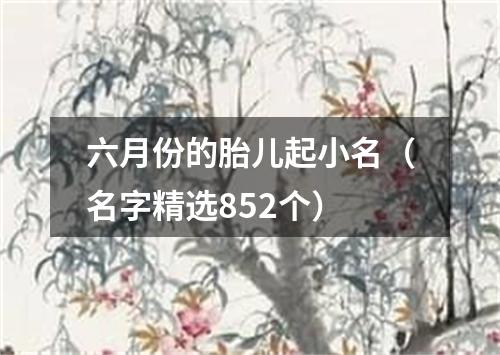 六月份的胎儿起小名（名字精选852个）