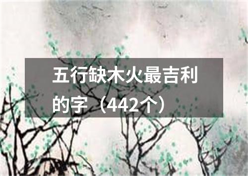 五行缺木火最吉利的字（442个）