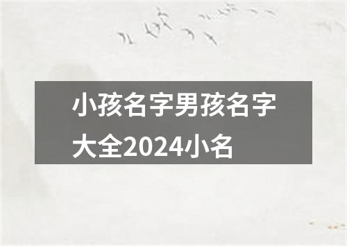 小孩名字男孩名字大全2024小名