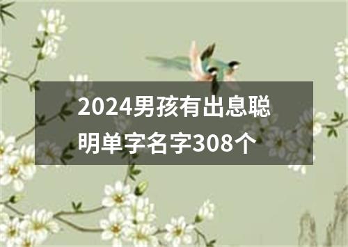 2024男孩有出息聪明单字名字308个