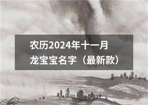 农历2024年十一月龙宝宝名字（最新款）