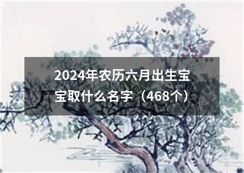 2024年农历六月出生宝宝取什么名字（468个）